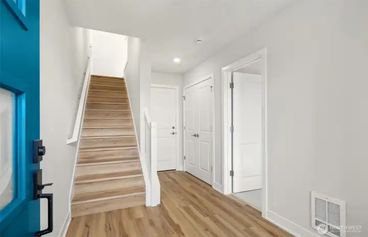 Luxury Vinyl Plank entry and stairway
