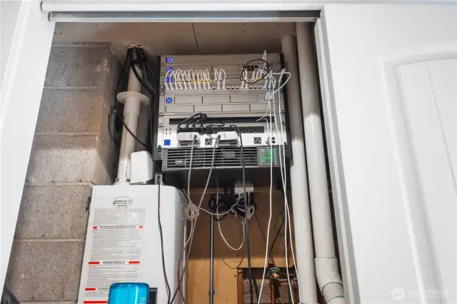 Sophisticated security system with 18 cameras.