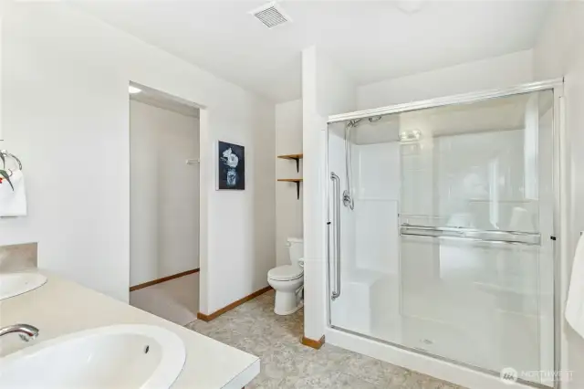 Primary bathroom with extra large shower