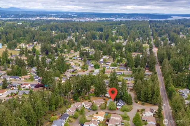 Great location - close to main roads for convenience, but located in a nicely kept up neighborhood.