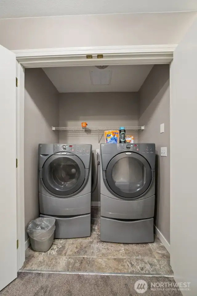 A comfortable size Laundry room just waiting for cabinets