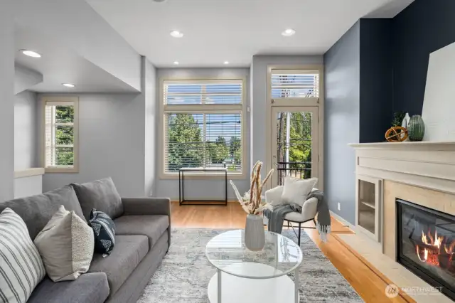 Cozy living room with fireplace