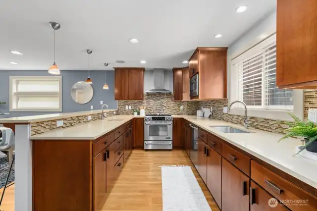 Huge kitchen with prep sink