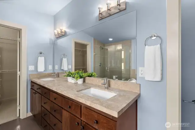 Spacious double vanity