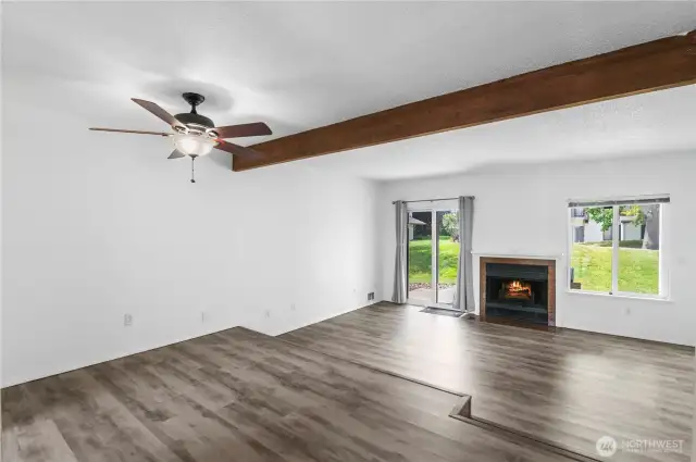New laminate flooring throughout the main floor is super pretty and easy to maintain.