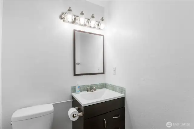 Downstairs powder room for your guests.
