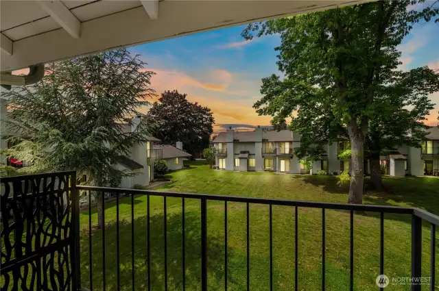 You have awesome sunsets from the upstairs deck across the yard.