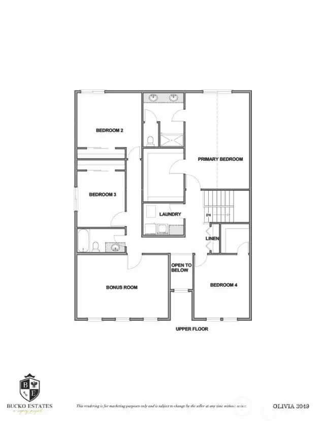 Floorplan of Olivia 3049 Plan (Plan may be reversed)