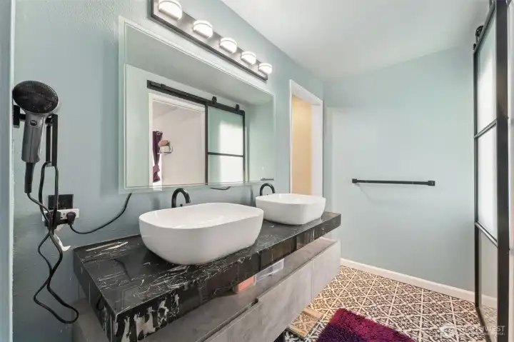 Primary bathroom upstairs