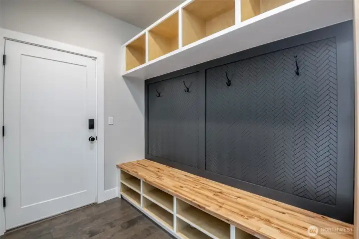 Mudroom with garage access