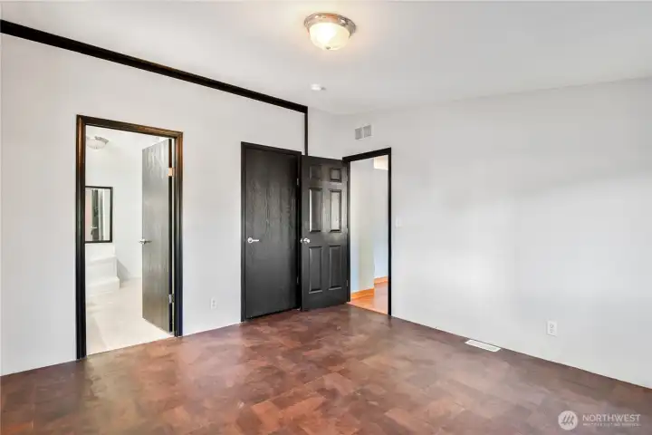 primary suite with walk in closet