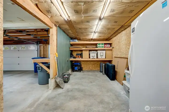 Attached Garage with Work Space