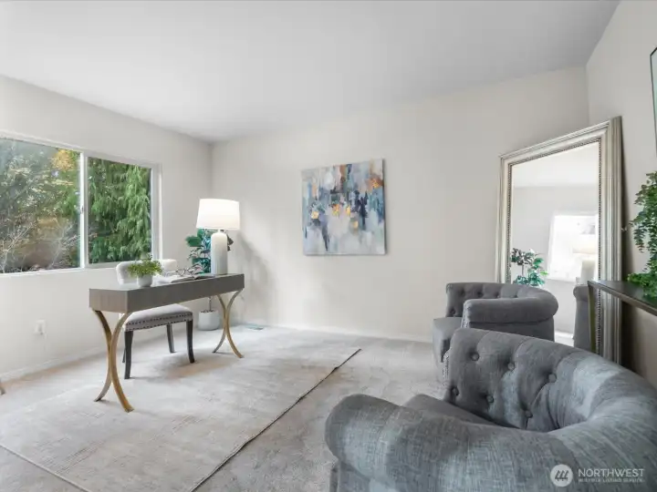 Sitting area in primary bedroom
