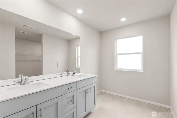 Large vanity with room to share.  Pictures are for representational purposes only. Materials and colors may vary,