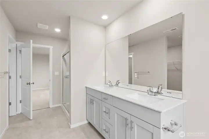 2 sinks and large vanity.  Pictures are for representational purposes only. Materials and colors may vary,