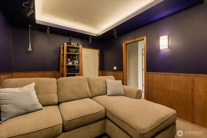 Screen and projector included.