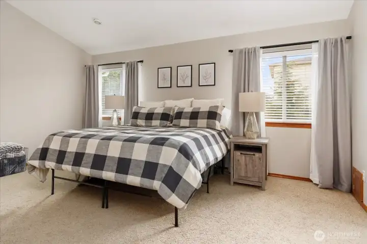 Primary suite with plenty of space for king bed.