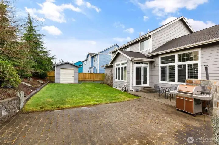 Take advantage of the large storage shed.