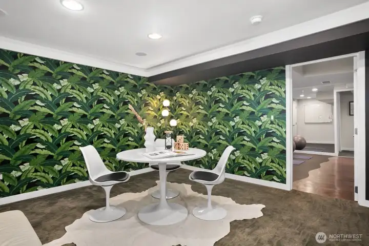 ...and the rec room connects to the rest of the lower level...