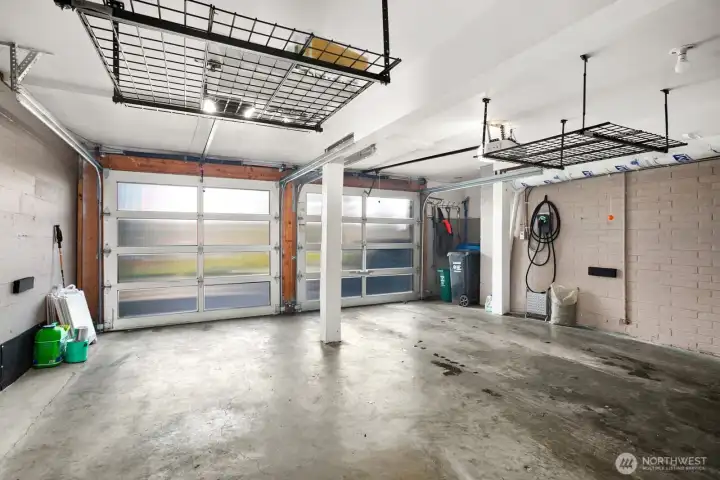...and ample, 2-car garage with overhead storage racks.