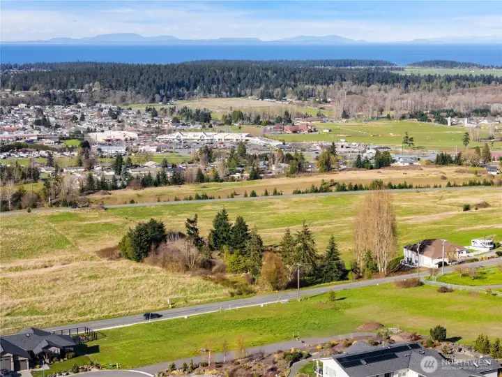 Lots 2 & 3 Aerial view of the Strait of Juan de Fuca and Vancouver Island in the distance.