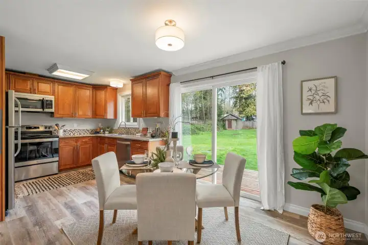 Sliding Doors Lead Out to a Large, Spacious Backyard