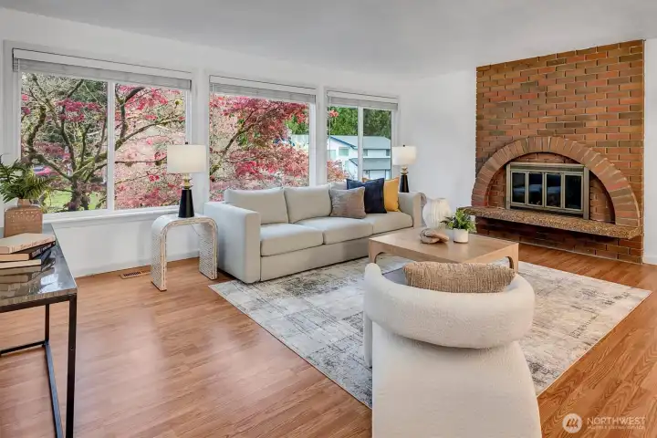 Open sun soaked living room.