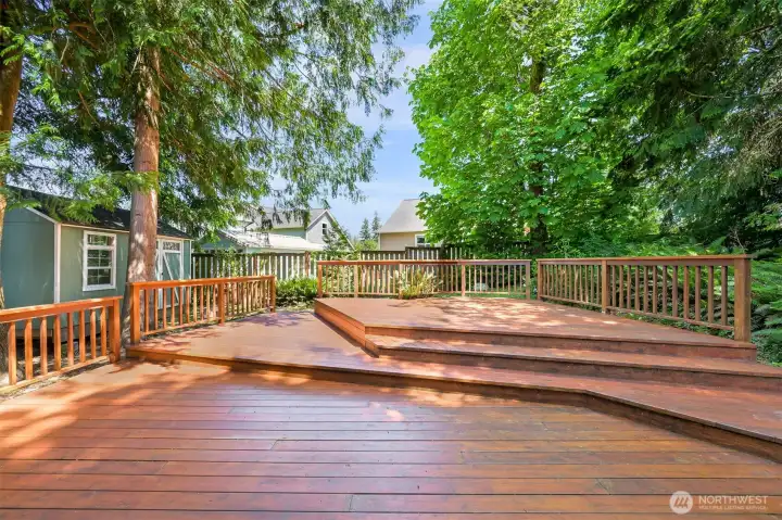 Large deck off the kitchen Large deck off the kitchen
