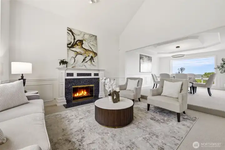 The formal living room feels warm, open, and inviting.