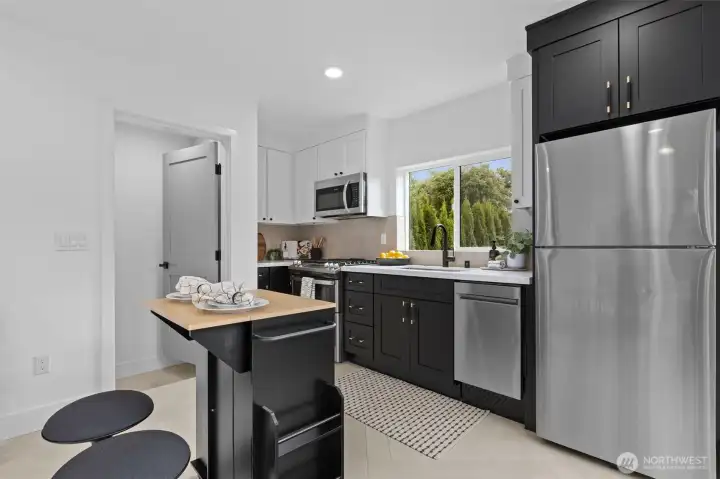 Space between kitchen and living for some dining Space between kitchen and living for some dining