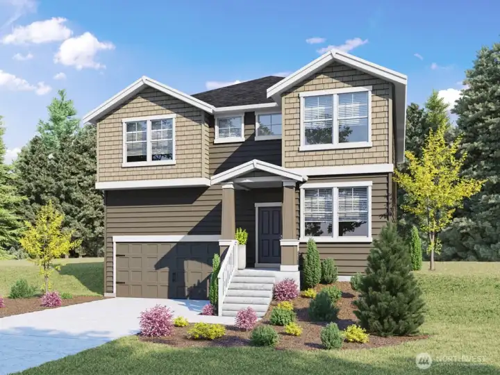 Ashland Elevation A- Rendering is artist interpretation, color, hardscape, landscape, and features may vary. Ashland Elevation A- Rendering is artist interpretation, color, hardscape, landscape, and features may vary.