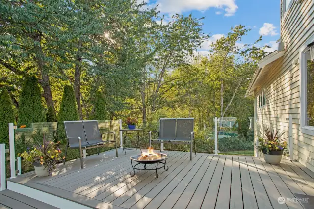 Upper level deck backs the 5 acre greenbelt for your privacy and enjoyment.