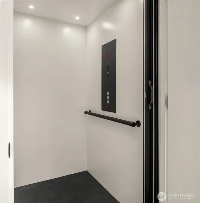 There is an elevator that reaches all floors...