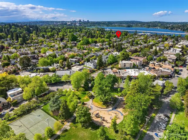 Located just 2 blocks from the charming village of Madison Park with its eclectic aray of watering holes, boutiques and eateries, the community park & tennis courts and of course the Lake Washington!