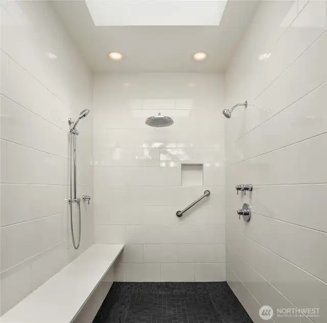 Walk-in shower.