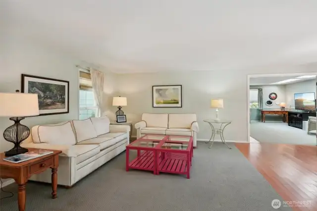 Open concept with living room, dining room, kitchen