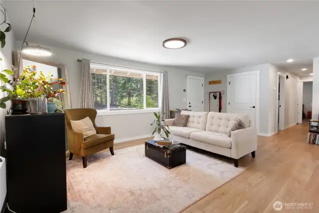 Looking into living space from kitchen area.