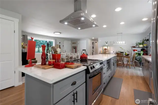 Great kitchen space with tons of cabinets and counter space.