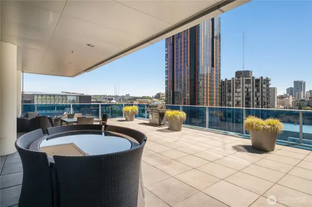 Covered and open amenity space; including barbeques.
