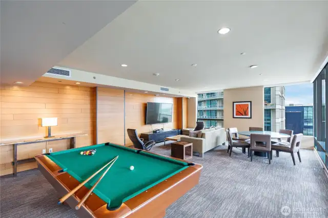 Second amenity room with pool table.