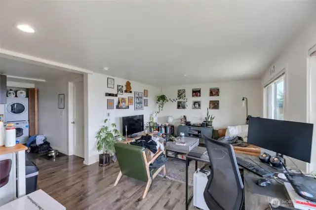 Living area of the downstairs unit