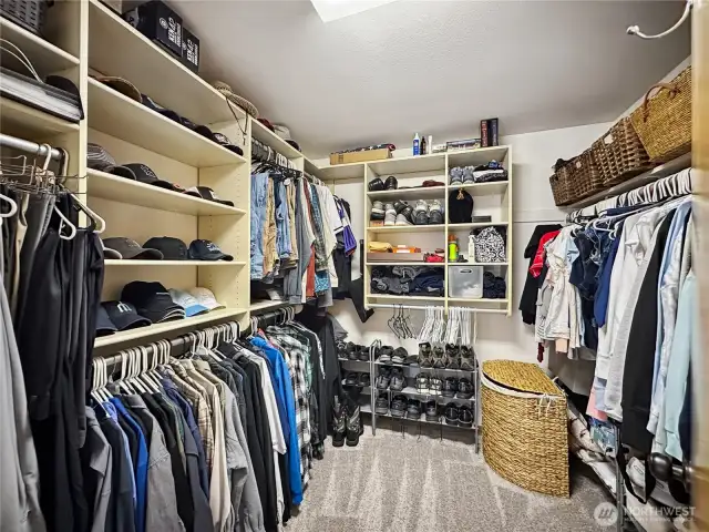 Large custom walk-in closet.
