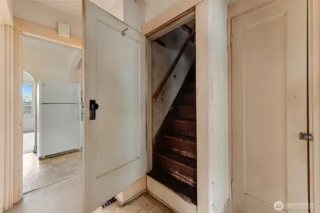 Stairwell up to the attic space