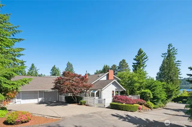 2-car garage with spacious driveway on private dead end road.