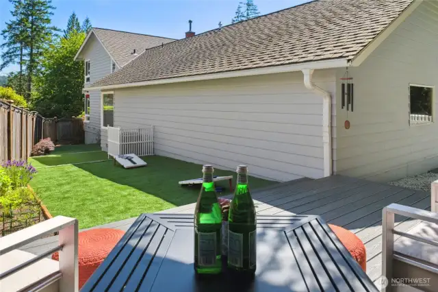 Enjoying dining al-fresco, a fun game of corn hole, or letting the pets outside to enjoy the backyard!