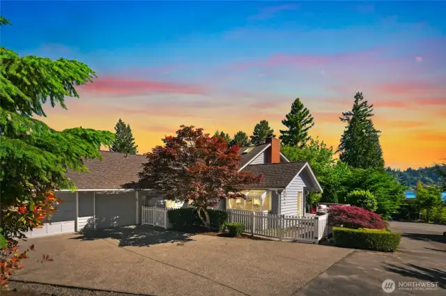 2-car garage with spacious driveway on private dead end road.