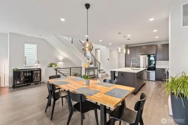 The spacious dining room is ideally suited for entertaining, offering the flexibility to host both intimate dinners and grand gatherings with ease and elegance.