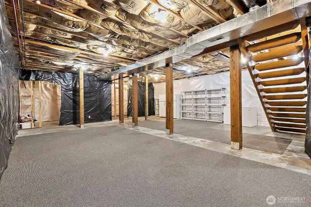 1920 sq foot basement. Plumbed for bathroom to the right.