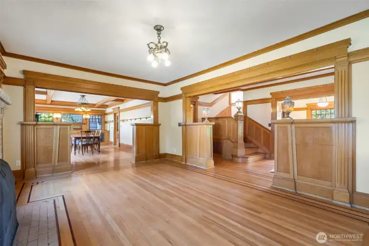 Golden millwork and moulding are very special. Look at the craftsmanship and artistry involved in these spaces.