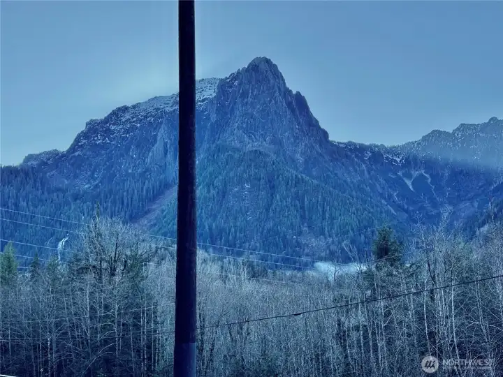 View of Mt. Index and Bridle Falls from Loft